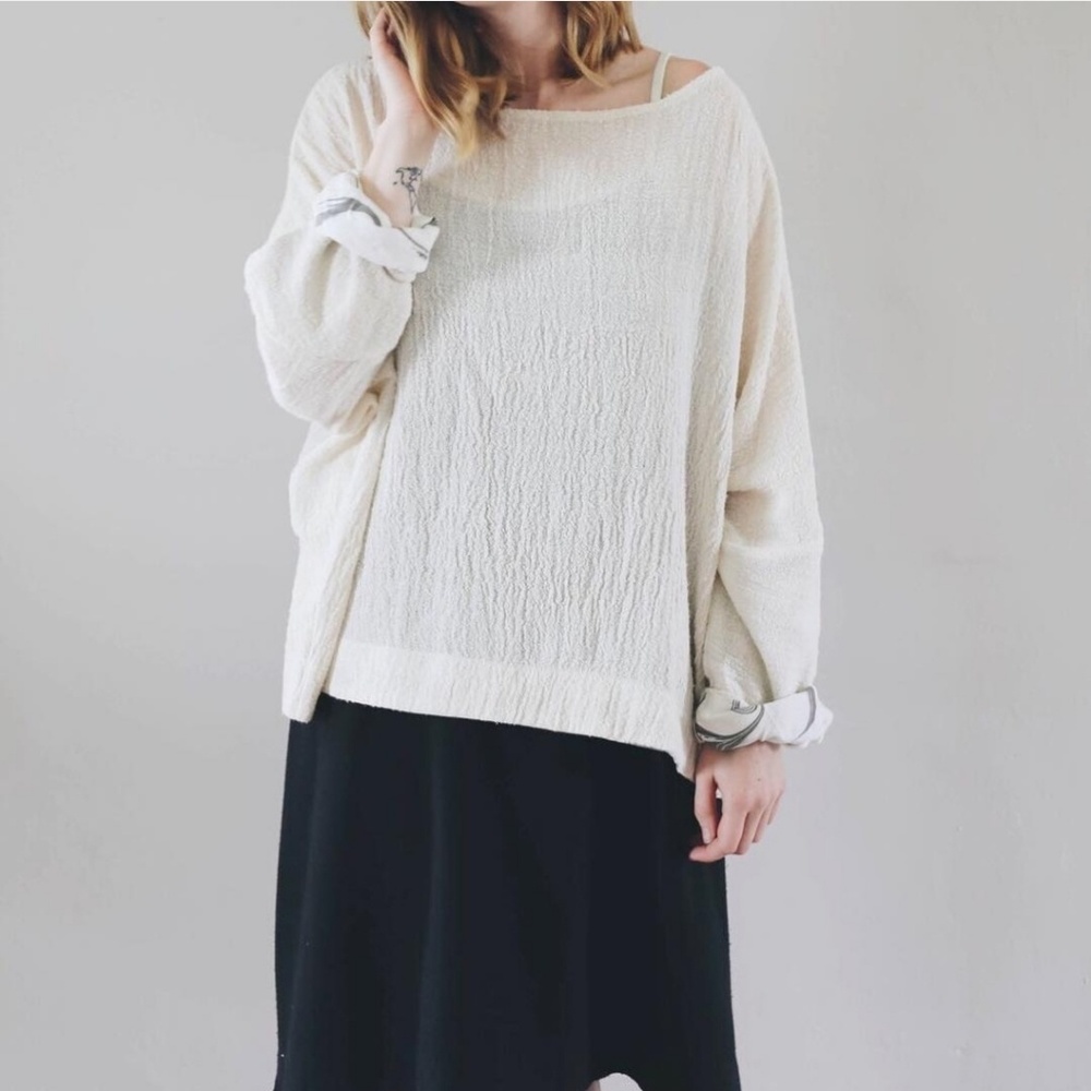 JAMIE + THE JONES open weave marble sweater - Picture 1 of 8